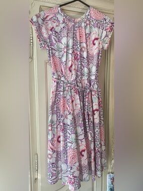 Lands' End Girls Lavender, Pink & Mint Floral Dress